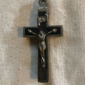 Vintage, unique, Silver Cross Charm, opens in back